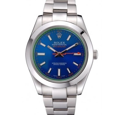 Aaa replica watch Milgauss Steel Dial Bezel Rolex And Blue Case Stainless 622838 0717